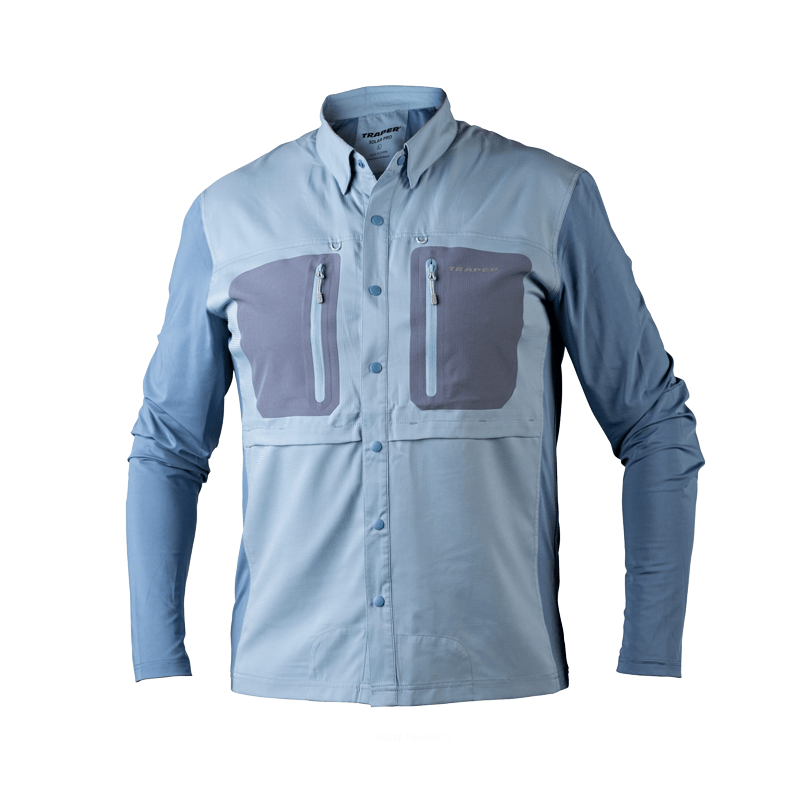 Camicia Traper Solar Pro UPF 50+ light denim - Go - Fish