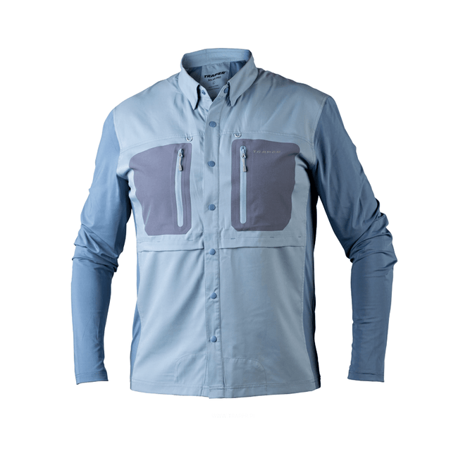 Camicia Traper Solar Pro UPF 50+ light denim - Go - Fish