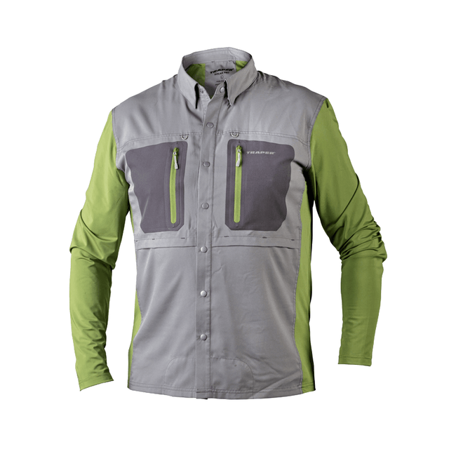 Camicia Traper Solar Pro UPF 50+ light kiwi/grey - Go - Fish