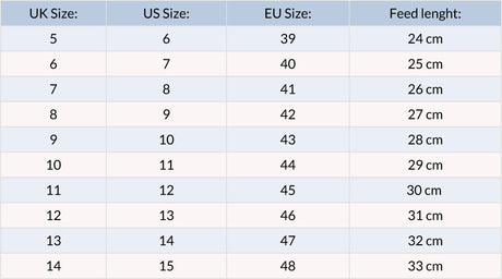 Size Chart Guideline Kaitum Boots