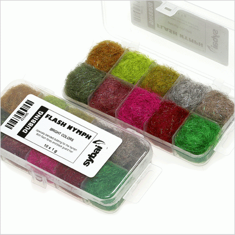 Flash Nymph Dubbing Dispenser Bright Colors Sybai