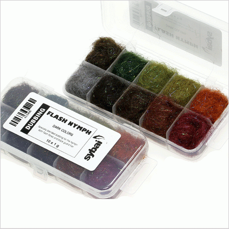 Flash Nymph Dubbing Dispenser Dark Colors Sybai