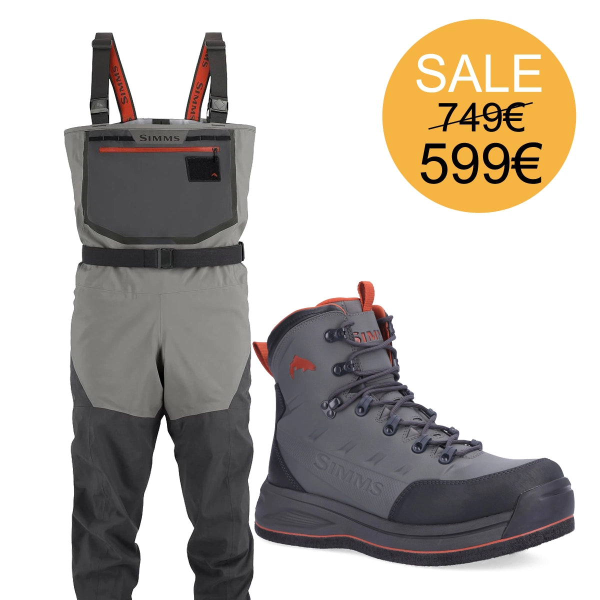 Set Wader Simms Freestone & Wading Shoes Freestone Felt Sole
