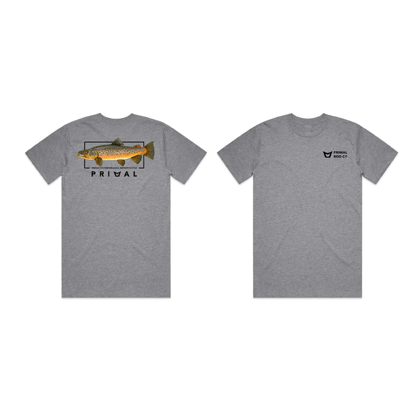 Maglia Primal Artist Tee Brown Trout Grey - Go - Fish
