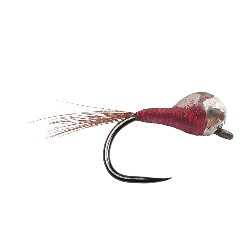 Perdigones Tungsten Nymph Red Clear Glitter Top BL - Go - Fish