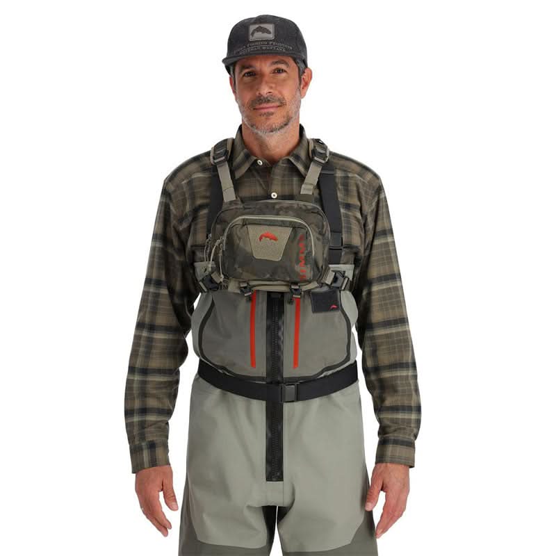Simms Tributary Hybrid Chest Pack Camo Olive Drab - Go - Fish