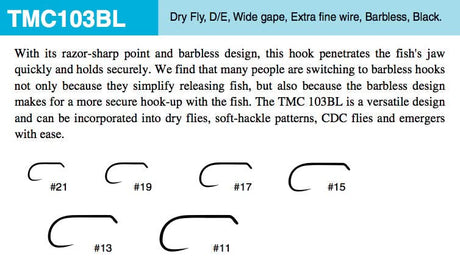 Ami Tiemco TMC 103BL senza ardiglione - 100 pz. - Go - Fish