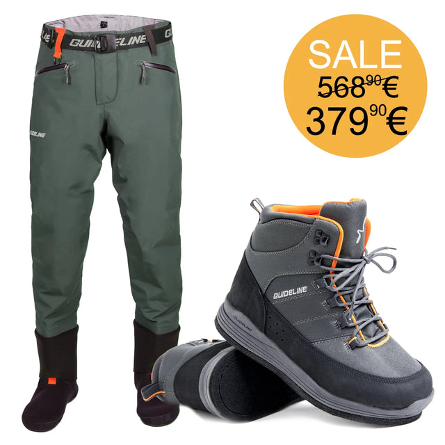 Kit Wader a vita Laxa Waist e scarpe Laxa 3.0 suola feltro