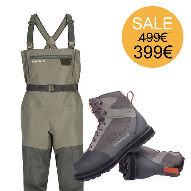 Kit Wader Simms Tributary & Scarpone Simms Tributary suola gomma