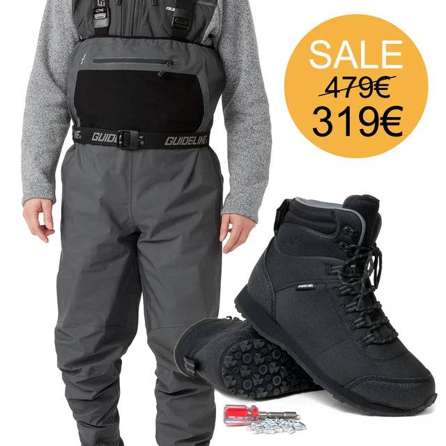 Kit Waders Guideline Kaitum & Scarpone Guideline Kaitum Suola gomma & chiodi