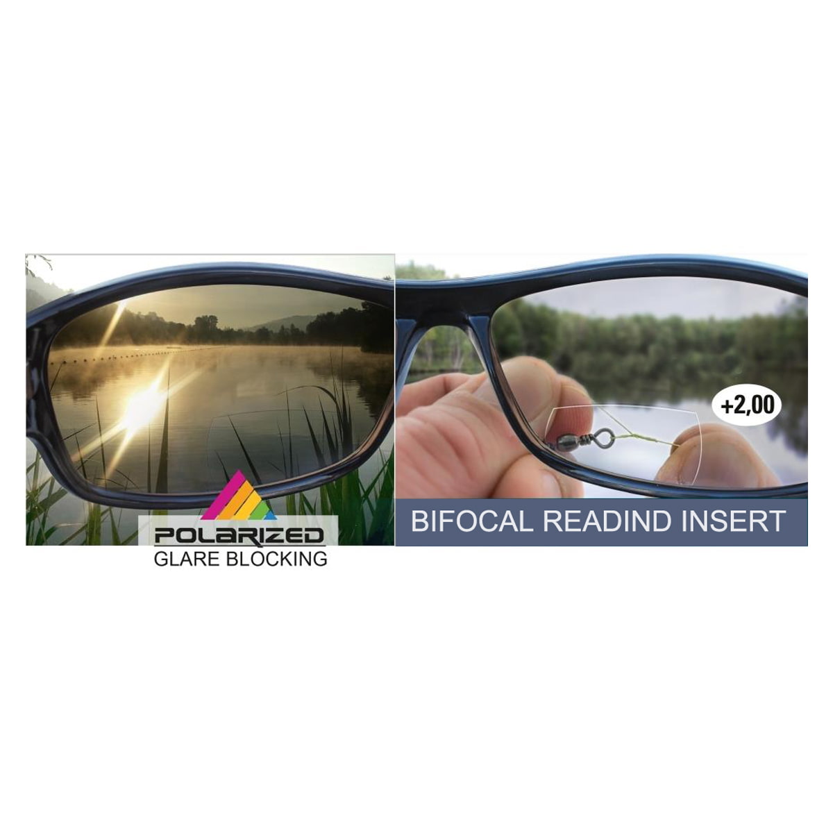 Occhiali polarizzati con lunetta graduata +2.0 diottrie