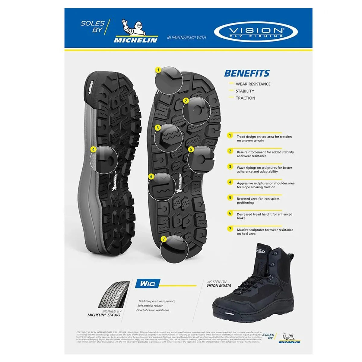 Scarpone da wading Vision Musta Michelin