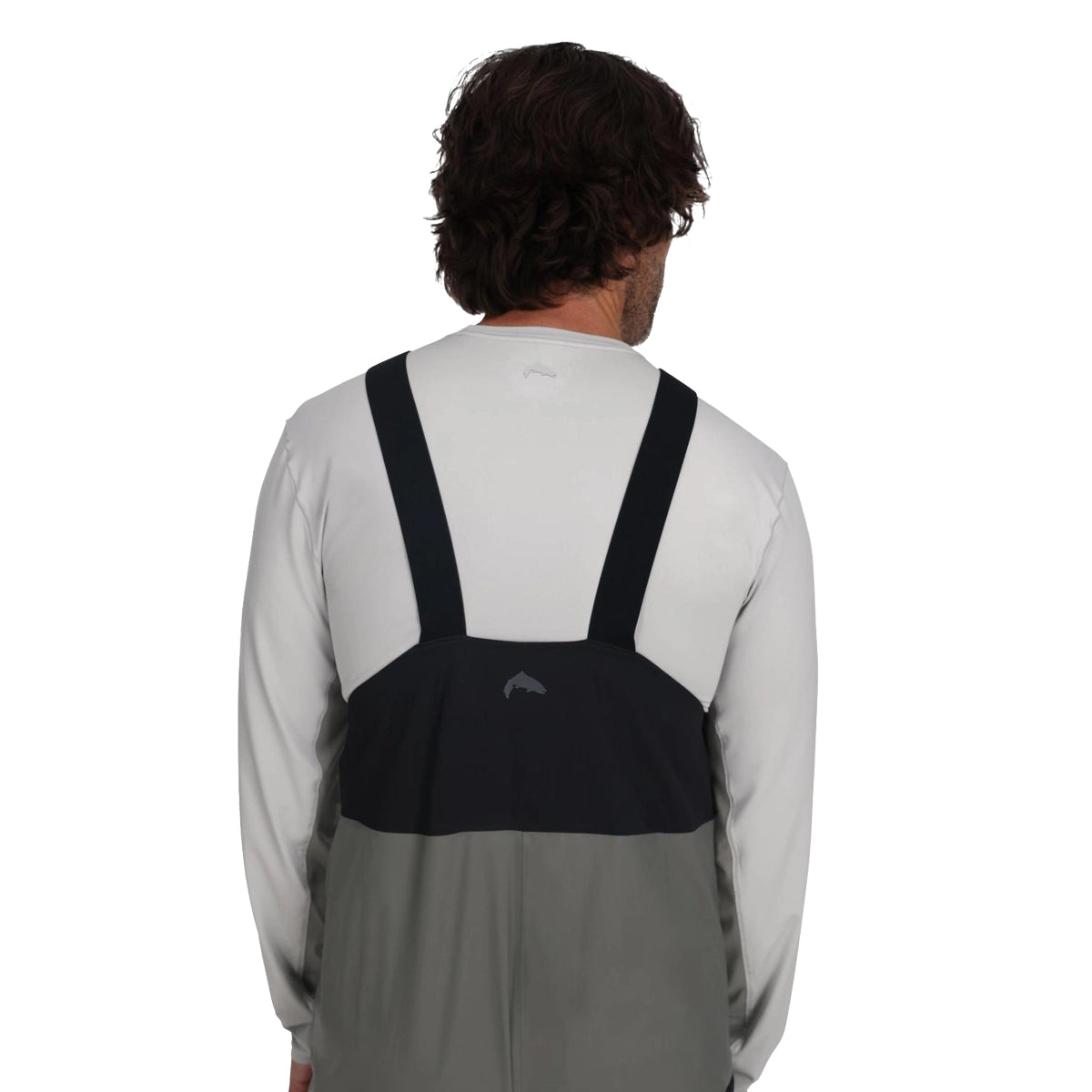 Salopette impermeabile Simms Vapor Elite Bib Gunmetal a 3 strati per pesca a mosca, leggera, traspirante e resistente alle intemperie