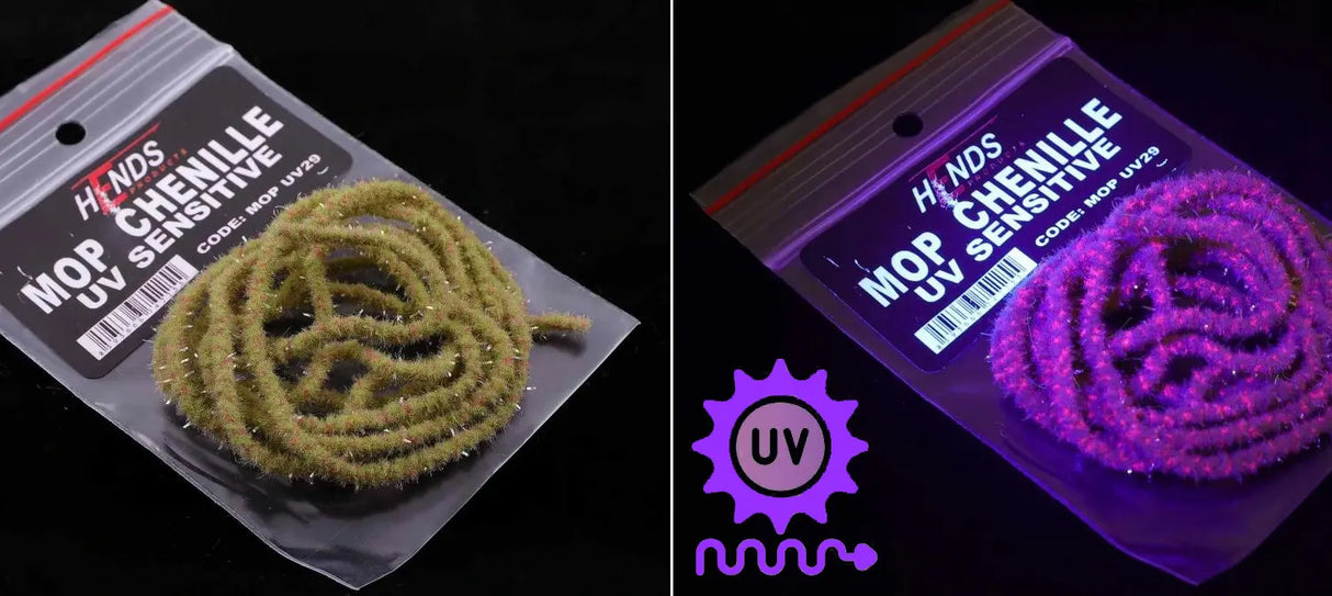 Mop Chenille UV Sensitive 3 mm UV Golden Olive