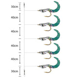 Amettiere sabiki per persico Go-Fish 06 Curl Tails / #10 / 220cm