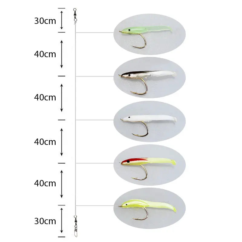 Amettiere sabiki per persico Go-Fish 10 Mini Fish I / #6 / 220cm