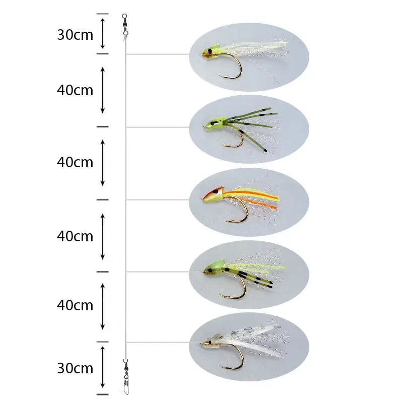 Amettiere sabiki per persico Go-Fish 14 Perch Teaser / #6 / 220cm