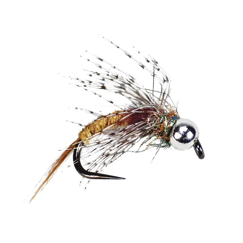 Barbless Tungsten Caddis Yellow Go-Fish