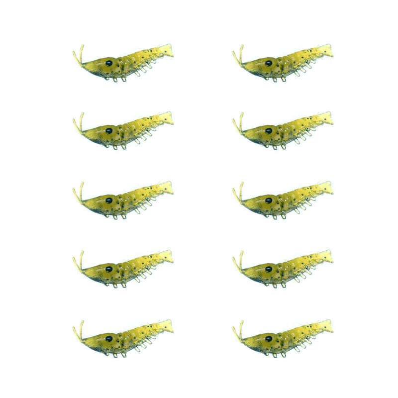 Gamberi in silicone Go-Fish Olive glitter