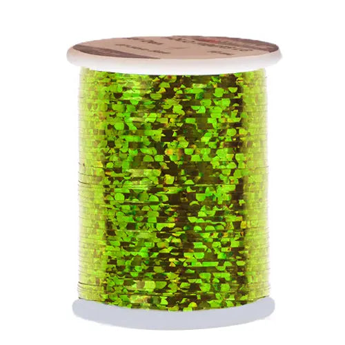 Holographic flat tinsel Go-Fish Chartreuse Medium - 0,9mm