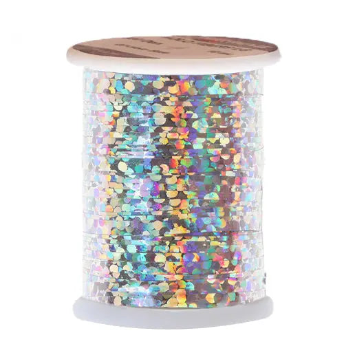 Holographic flat tinsel Go-Fish Silver Medium - 0,9mm