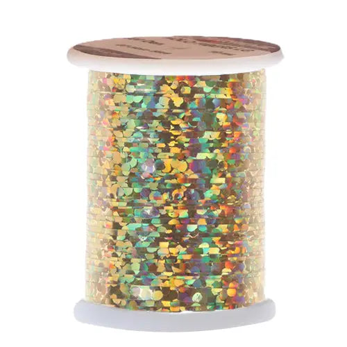 Holographic flat tinsel Go-Fish Gold Medium - 0,9mm