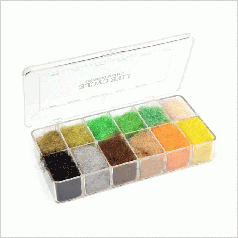 Life Cycle Caddis Dubbing Dispenser 12 colori Wapsi