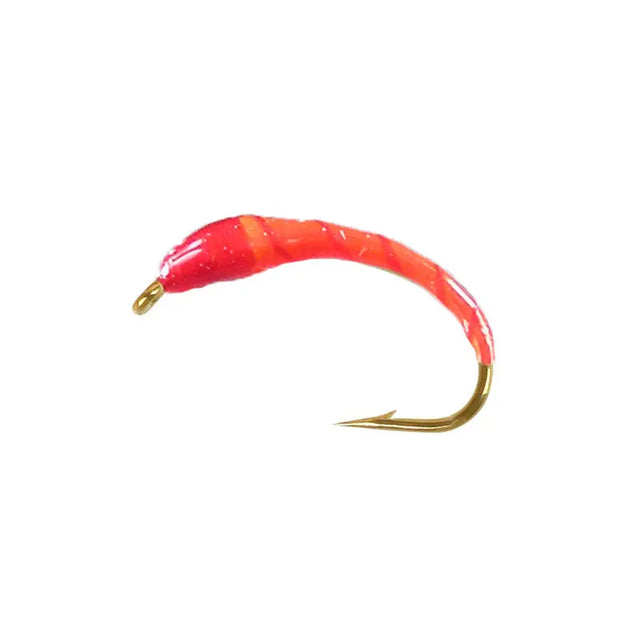Neon red ribbed ninfa Go-Fish