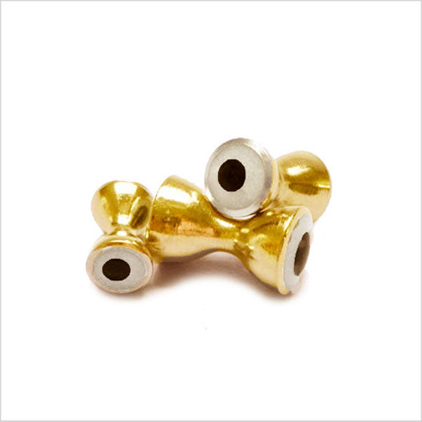 Occhi piombati 3D per streamer Go-Fish Ø 4,8mm / gold-white
