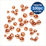 Tungsten Beads Slotted copper 100pc