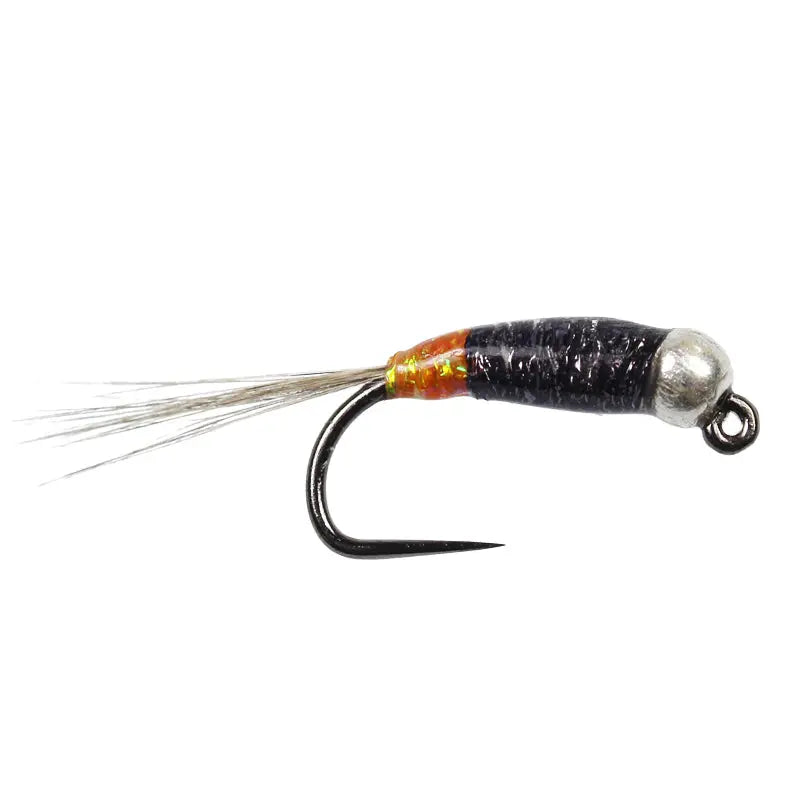 Perdigones Tungsten Nymph Slim Black Orange BL Go-Fish