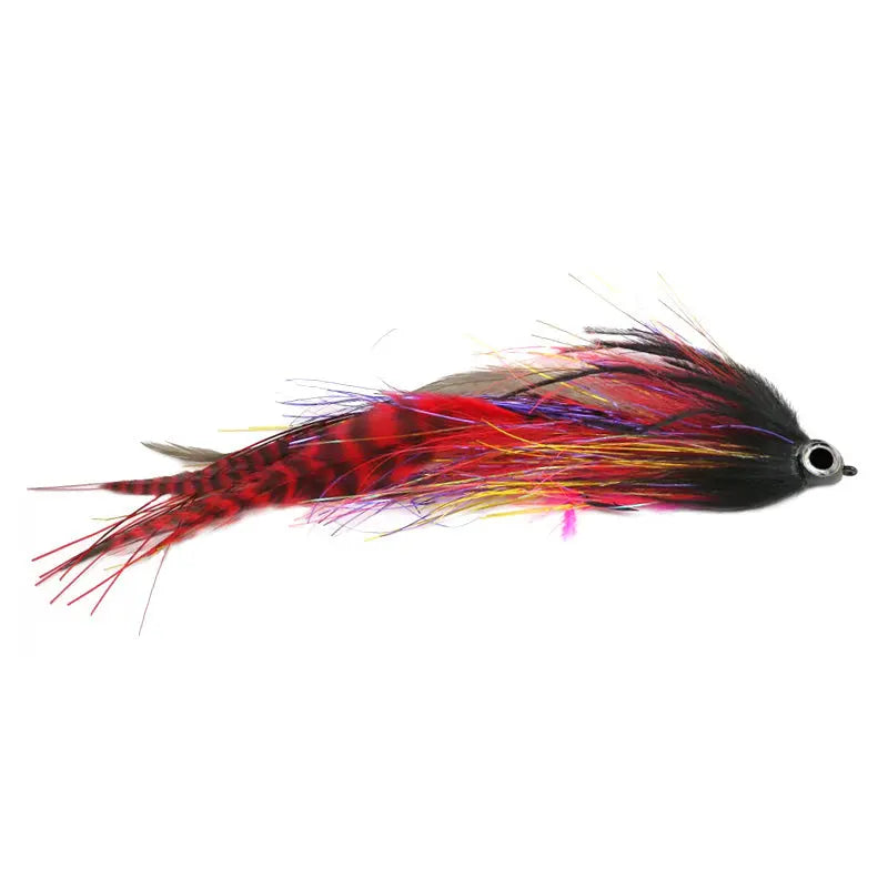 Pike Long Tail Streamer col. black / red grizzly Go-Fish