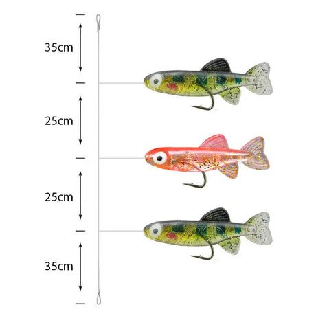 Premium Amettiere sabiki per persico Go-Fish 74 Fishy / #6 / 120cm / 0,28mm