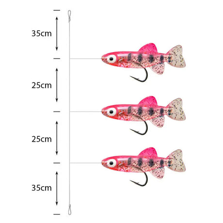 Premium Amettiere sabiki per persico Go-Fish 04 Fishy / #6 / 120cm / 0,28mm