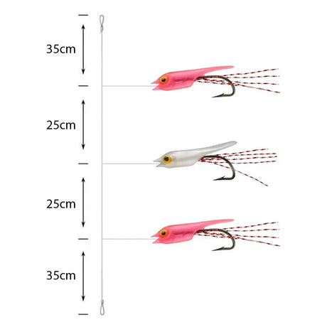 Premium Amettiere sabiki per persico Go-Fish 36 Rainbow / #6 / 120cm / 0,25mm