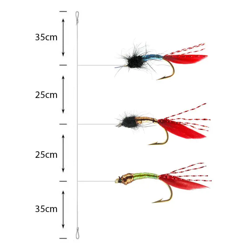 Premium Amettiere sabiki per persico Go-Fish Mod. 78 / #8 / 120cm / 0,30-028mm