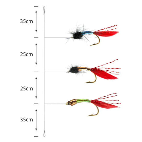 Premium Amettiere sabiki per persico Go-Fish Mod. 78 / #8 / 120cm / 0,30-028mm