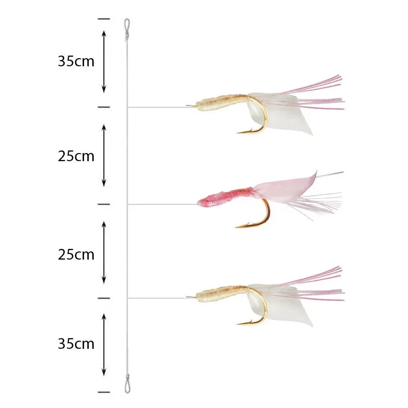 Premium Amettiere sabiki per persico Go-Fish Mod. 96 / #6 / 120cm / 0,30-028mm