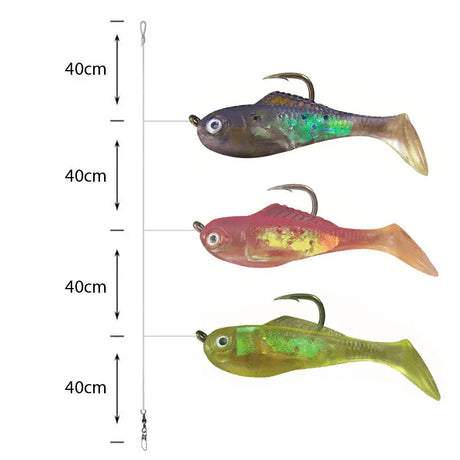 Premium Amettiere sabiki per persico Go-Fish 81 Fishy / #6 / 160cm / 0,30-028mm