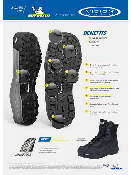 Scarpone da wading Vision MUSTA Michelin Vision