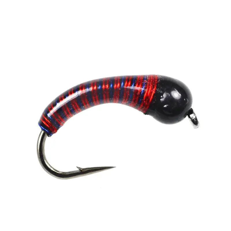 Tungsten Epoxy Red Blue Wire Caddis Go-Fish