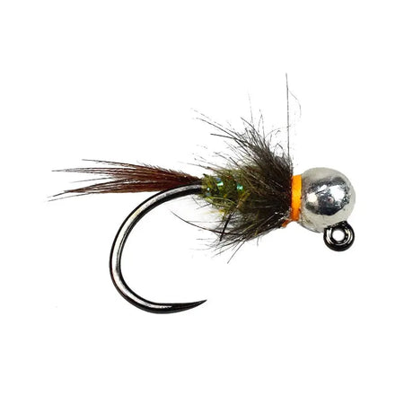 Tungsten Hares Jig BL Olive Go-Fish #12