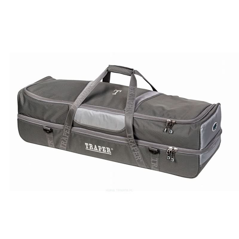 Borsa Porta Canne Da Pesca Per Carrello Campeggio, Tessuto Oxford 600D, 5 Scomparti Per Canne E Mulinelli, Nero