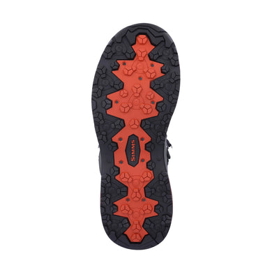 Battistrada Vibram del Simms Freestone visto dal basso con logo SIMMS