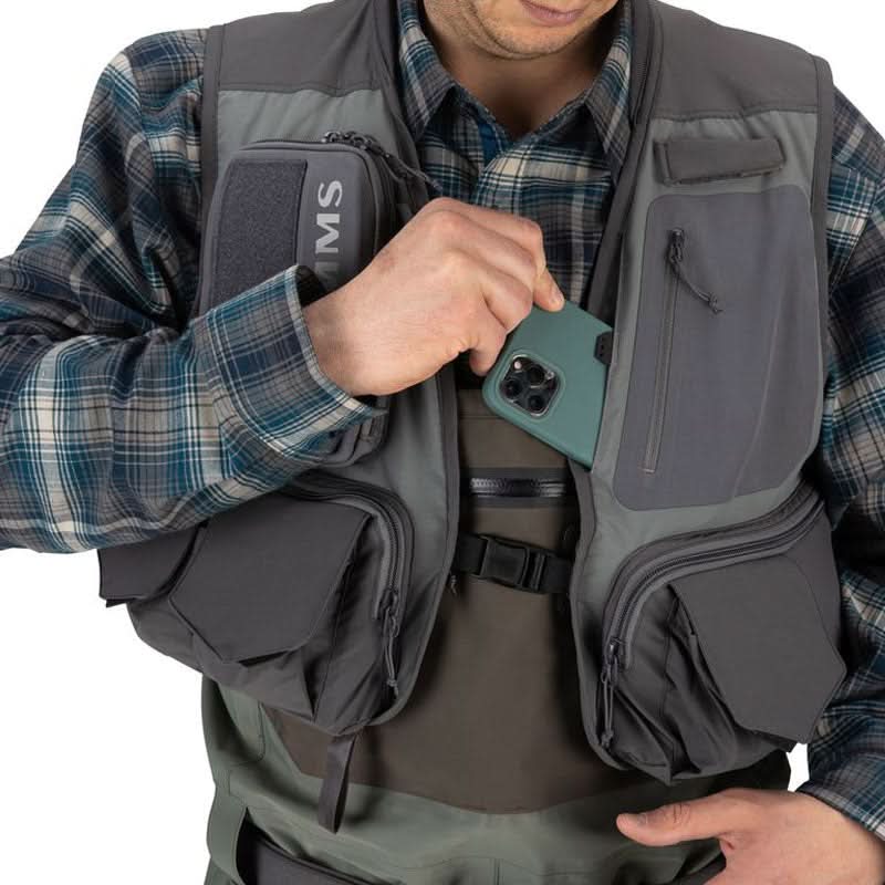 Simms Freestone Vest Pewter - High Quality Fly Vest – Go-Fish