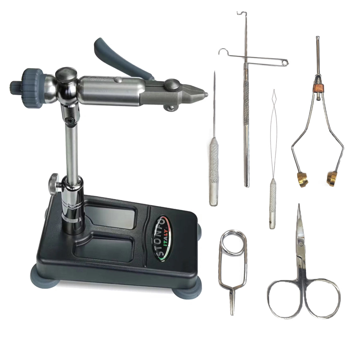 Kit costruzione mosche premium morsetto Stonfo Kaiman & Utensili