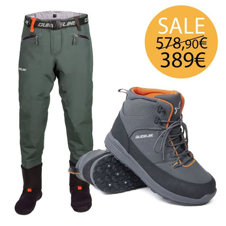 Kit Wader Guideline Laxa & Scarpe da wading Guideline Laxa suola gomma & chiodi - Go - Fish