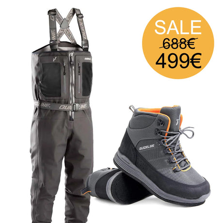 Wader Guideline Laxa 2.0 ZIP & scarpe da wading Guideline Laxa suola feltro