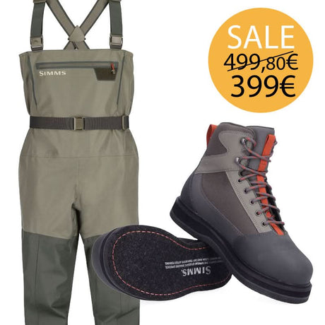 Kit Wader Simms Tributary & Scarpone Simms Tributary suola feltro - Go - Fish