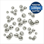 Tungsten Beads Slotted silver 100pc